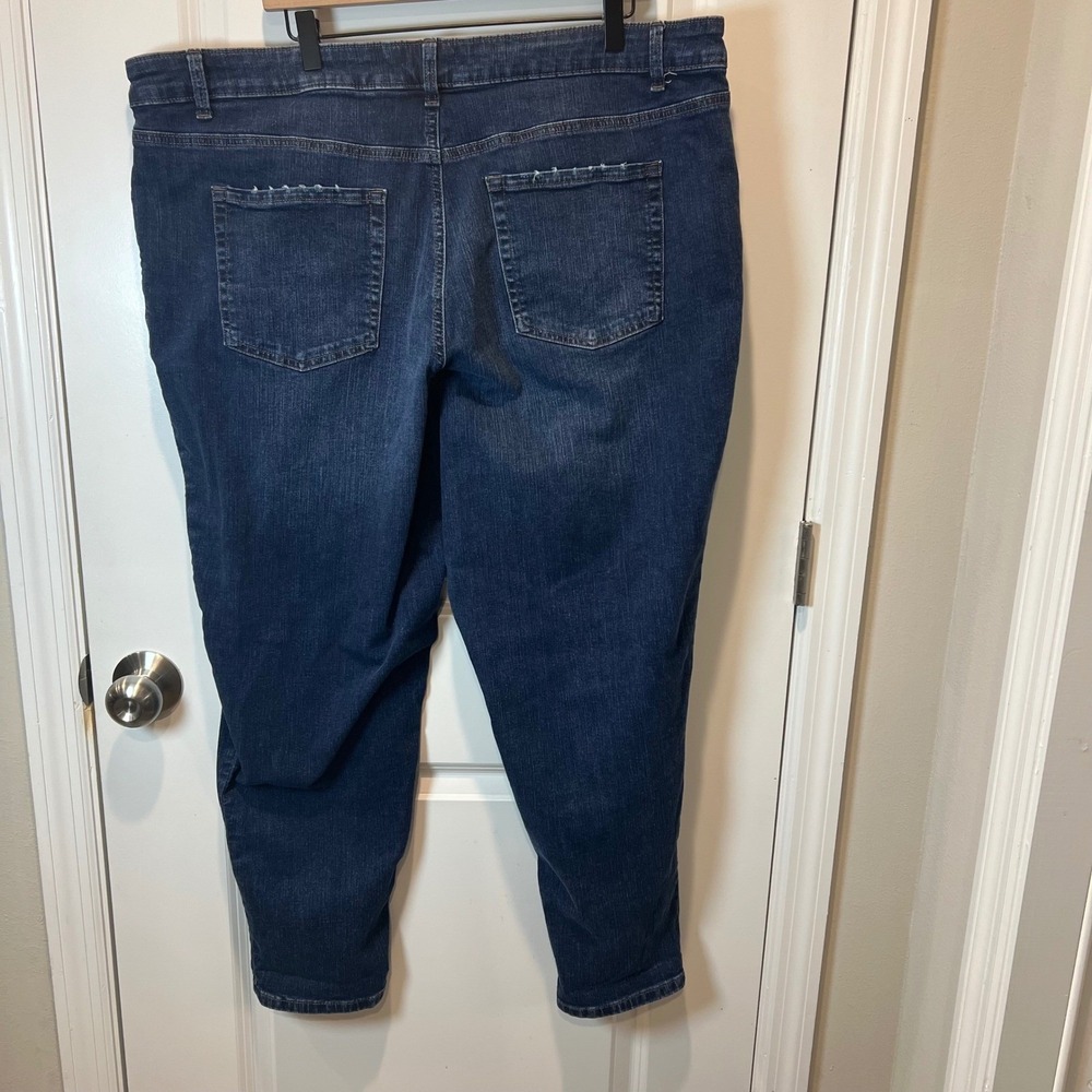 Maurices Womens Jeans‎ High Rise 90s Taper Dark Wash Blue 22W - Picture 3 of 7